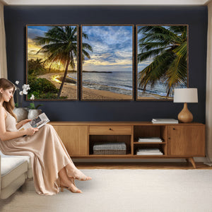 Mar Chiquita Beach Puerto Rico Canvas Wall Art, Manati Caribbean Coastal Photography Print, Tropical Ocean Sunset Decor