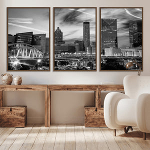 Black and White Atlanta Wall Art Canvas Print