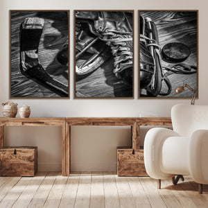 Old Pair of Mens Skates Wall Art Canvas, Men Skates Wall Art