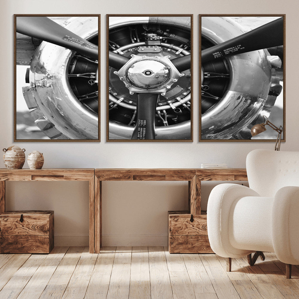 Vintage Airplane Wall Art Canvas Print