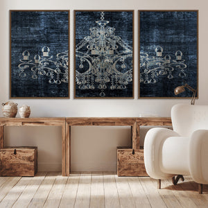 Dark Chandelier Wall Art Canvas Print