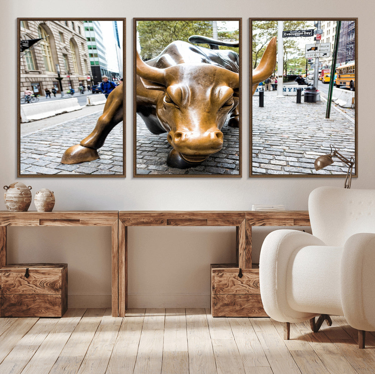 Charging Bull Wall Art Canvas Print