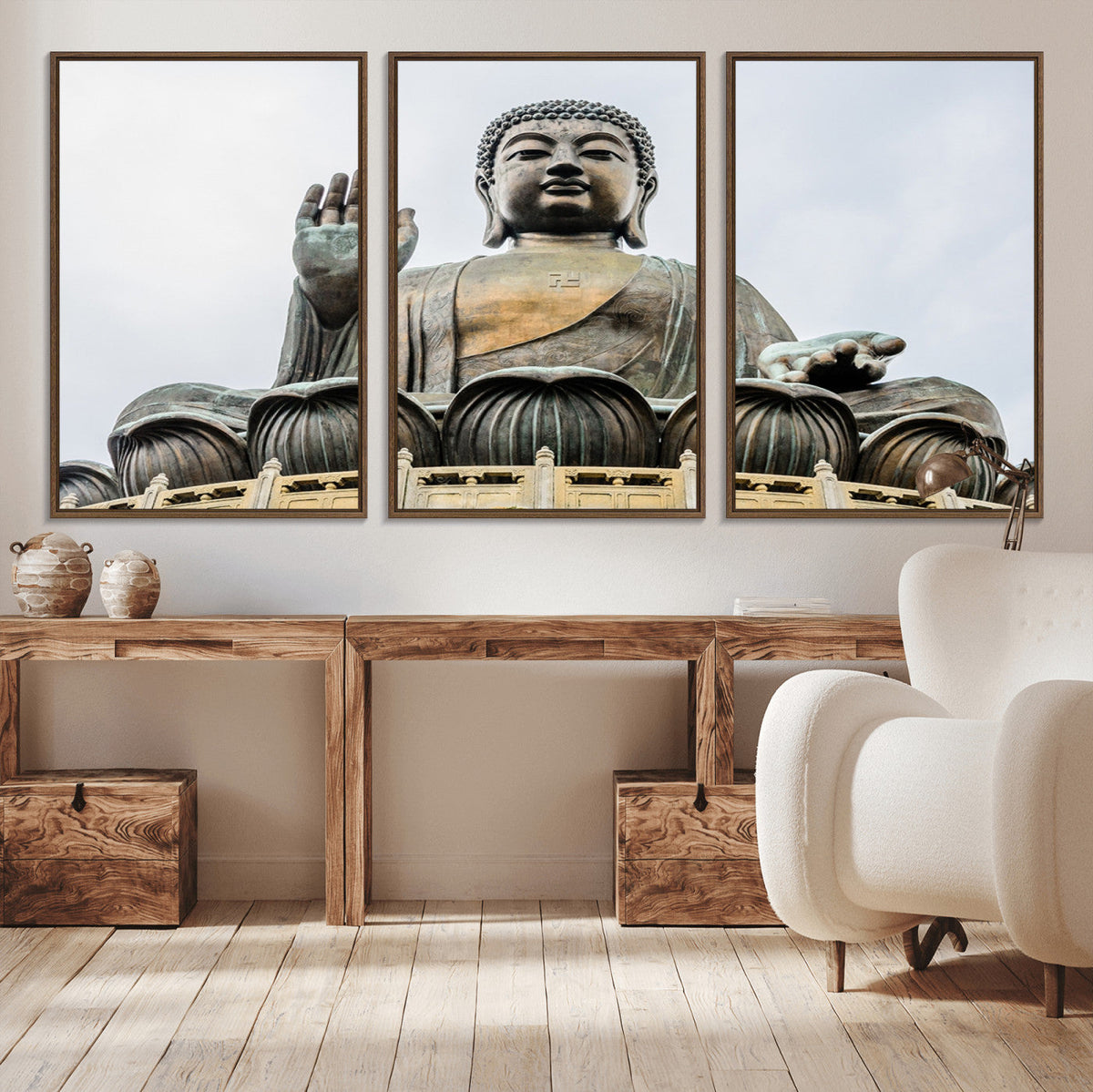 Buddha Statue Wall Art Canvas Print