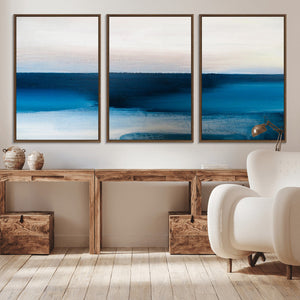 Dark Blue Abstract Wall Art Canvas Print