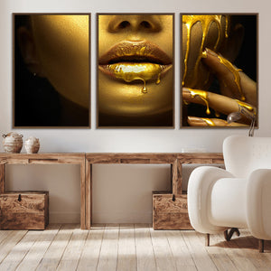 Gold and Women Wall Art Canvas Print
