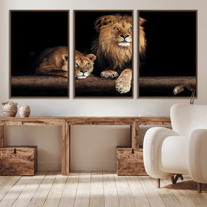 Lion Canvas Wall Art – Majestic Animal Print Artwork for