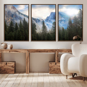 Half Dome Yosemite Calinia Wall Art Canvas Print El Capitan