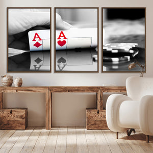 Aces Poker Art Poker Game Wall Art Canvas Print
