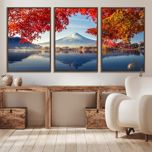 Mount Fuji Canvas Wall Art Japan Autumn Mountain Canvas