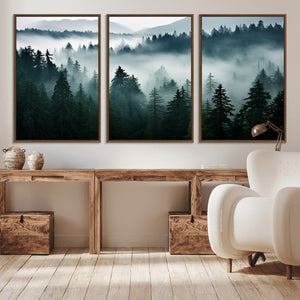 Captivating Misty Forest Wall Art Canvas, Premium Canvas