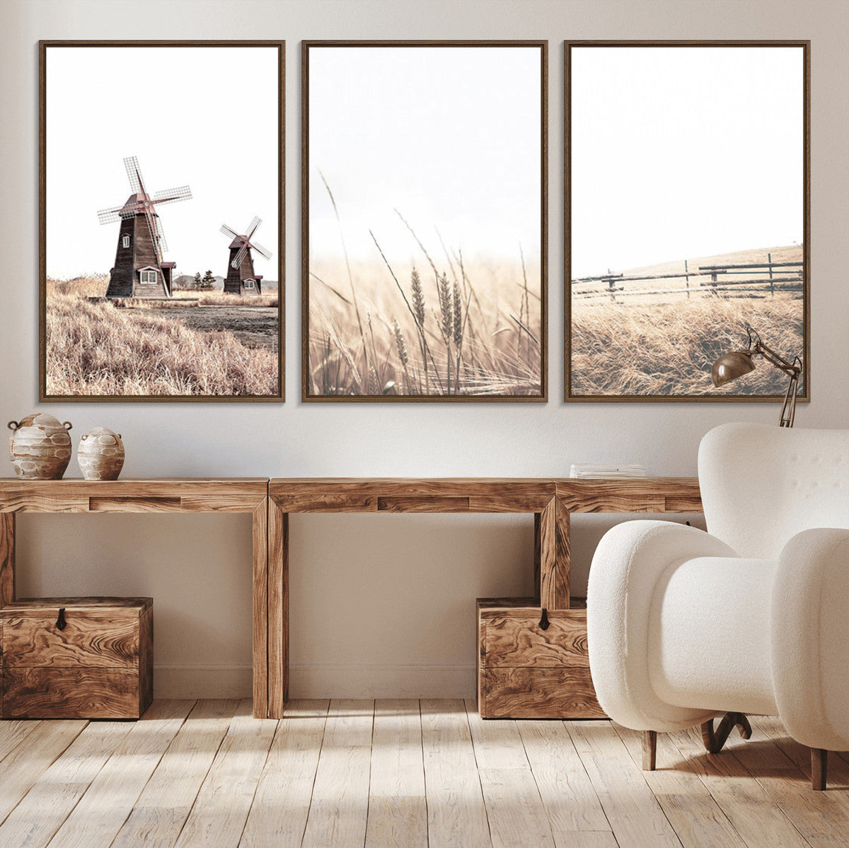 Farm Prints Set, Farmhouse Wall Art Canvas, Country House