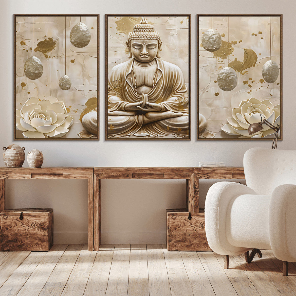 Serene Buddha Wall Art | Yoga Room Decor and Meditation Wall