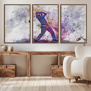Watercolor Golf Swing Wall Art Canvas Print | Vibrant