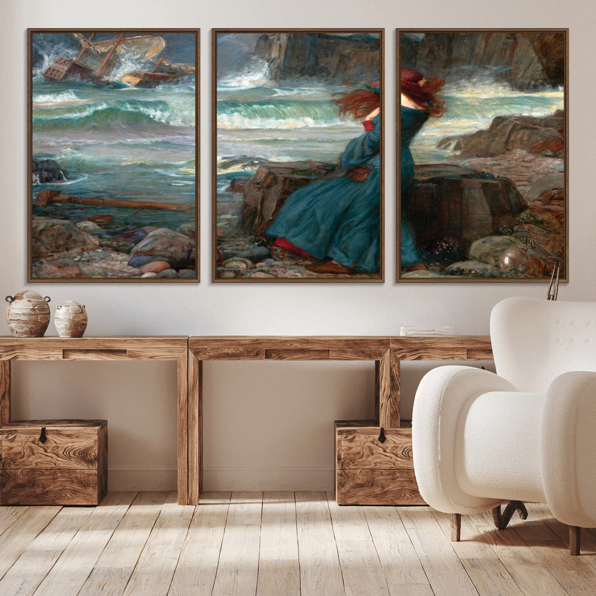 Miranda by the Shore Wall Art Canvas Print – Tempest Scene