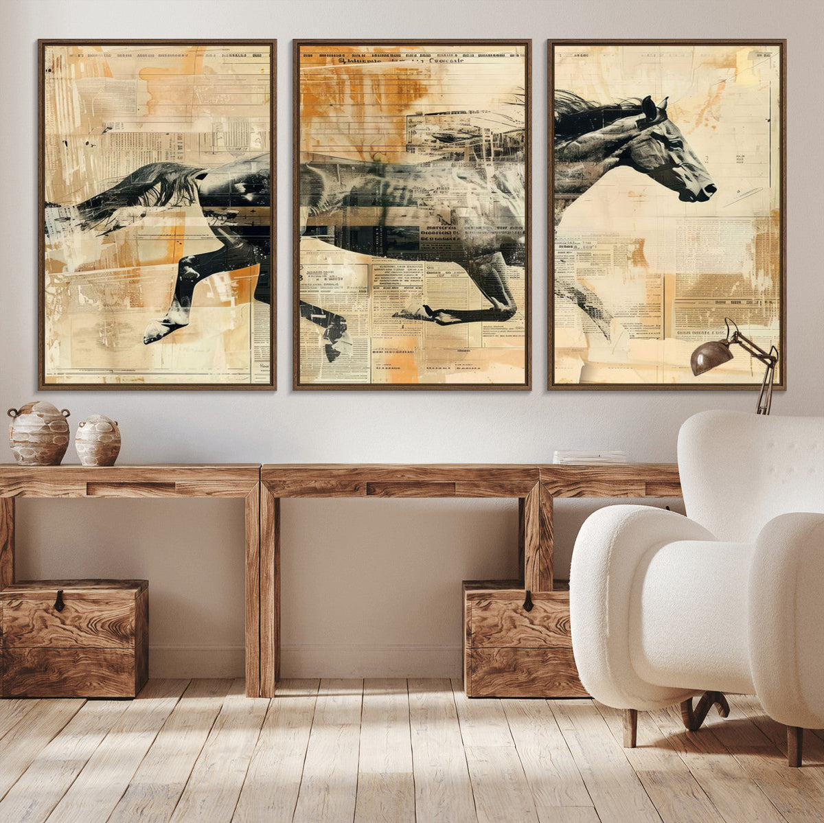Chines Style Running Horse Western Wall Art | Farmhouse Wall
