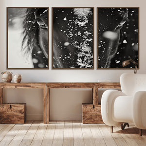 Winter Horse Snow Wall Art Canvas Print