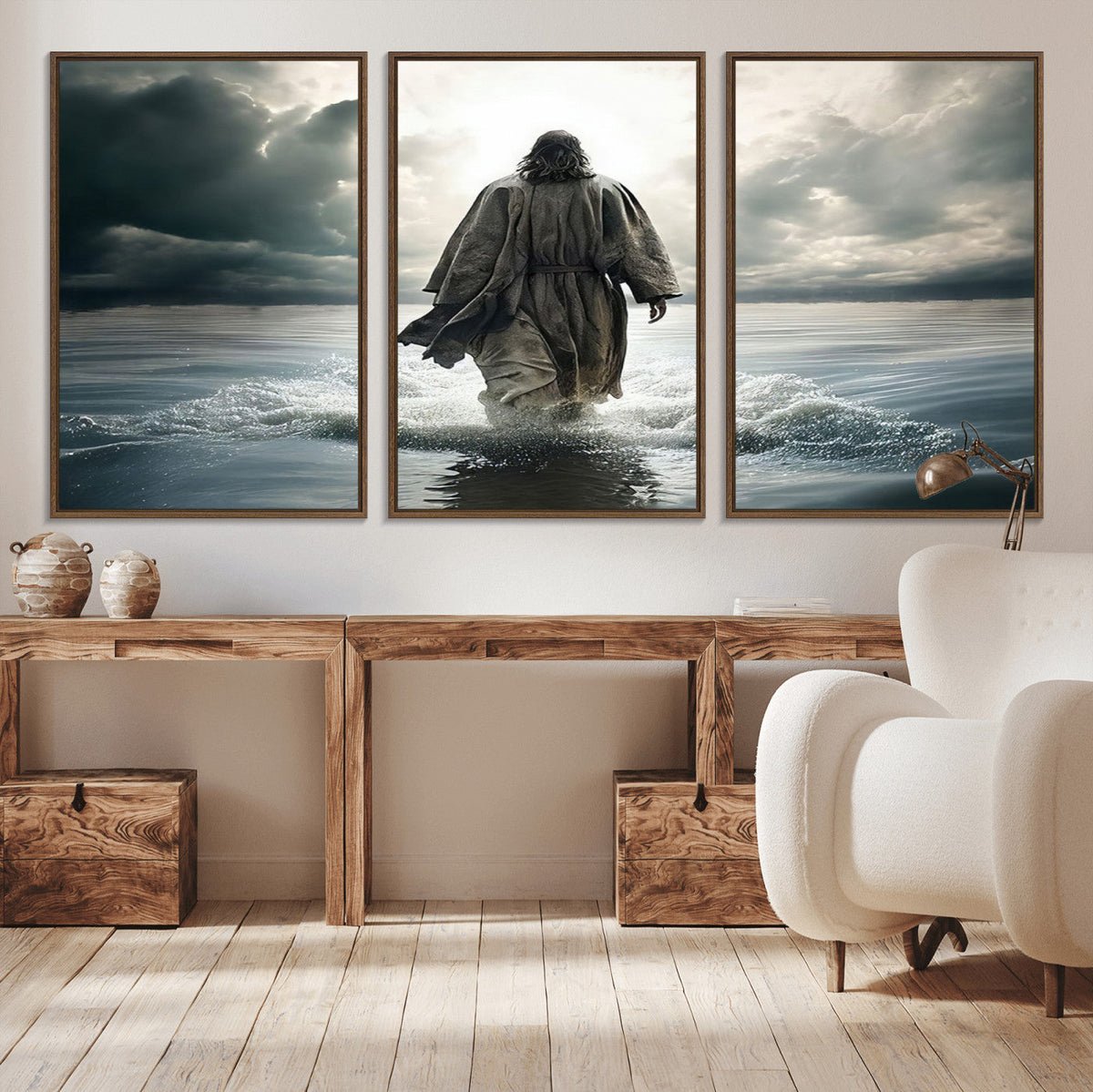 Jesus Walking on Water Wall Art | Canvas Print | Ready to