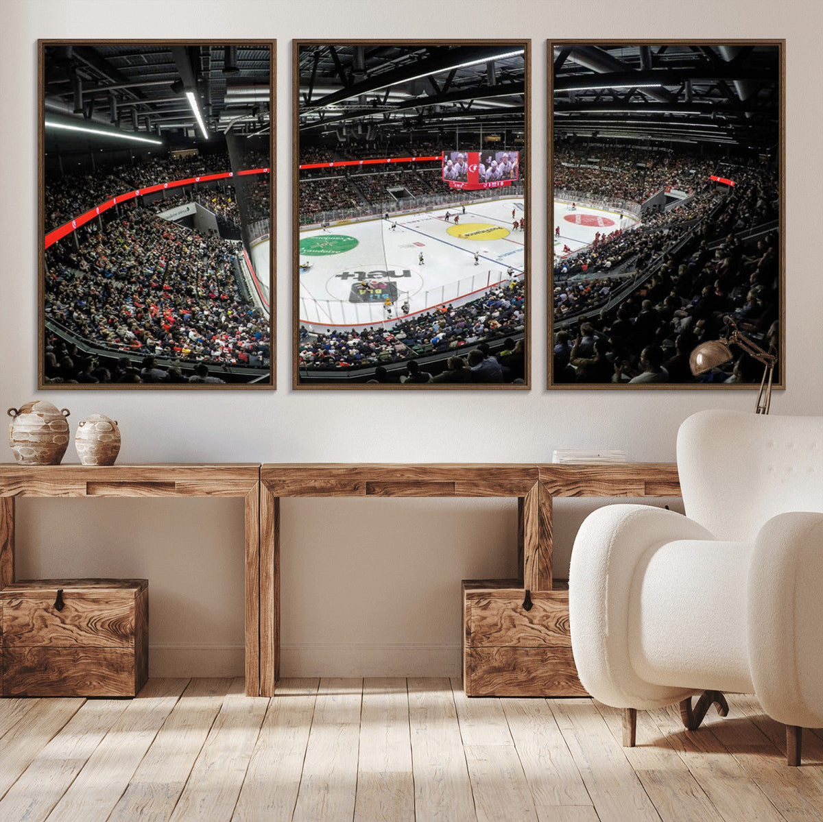 Vaudoise Lausanne Ice Hockey Arena Stadium Wall Art Canvas,