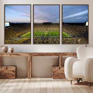Michigan Stadium Wall Art Canvas Print, Vibrant Game Day