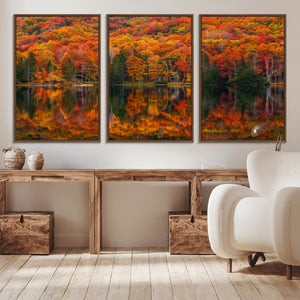 Fall Foliage Wall Art - Autumn Reflection Canvas Print,