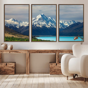 Mount Cook and Lake Pukaki Canvas Wall Art Print – Majestic