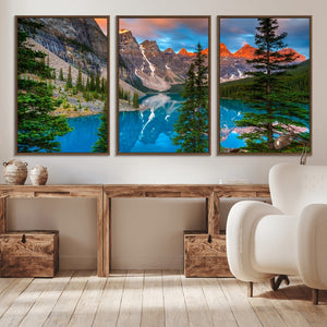 Canadian Rockies Moraine Lake Wall Art Canvas Print, Pine