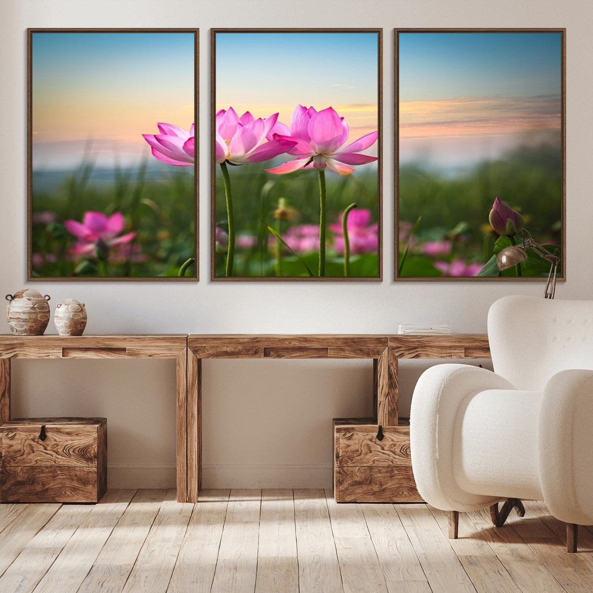 Pink Flower on the Mountain Canvas Print, Framed Pink Flower