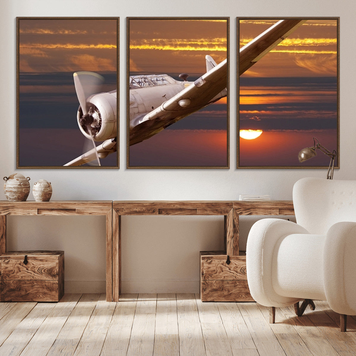 Old War Plane Wall Art Canvas Print