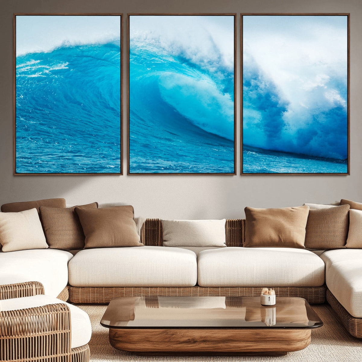 Big Ocean Surfing Wave Wall Art Canvas Print