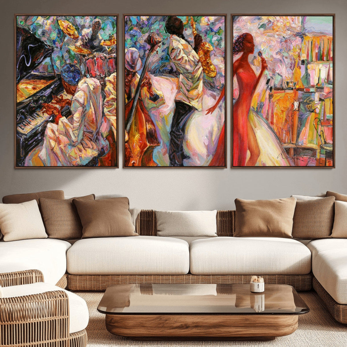 Abstract Afro American Jazz Canvas Wall Art | Music-Inspired
