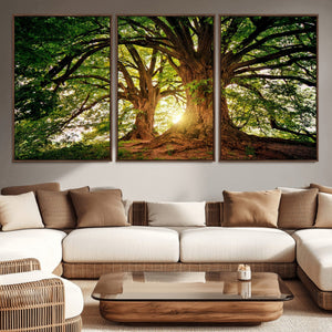 Majestic Ancient Tree Wall Art, NatureCanvas Print, Woodland