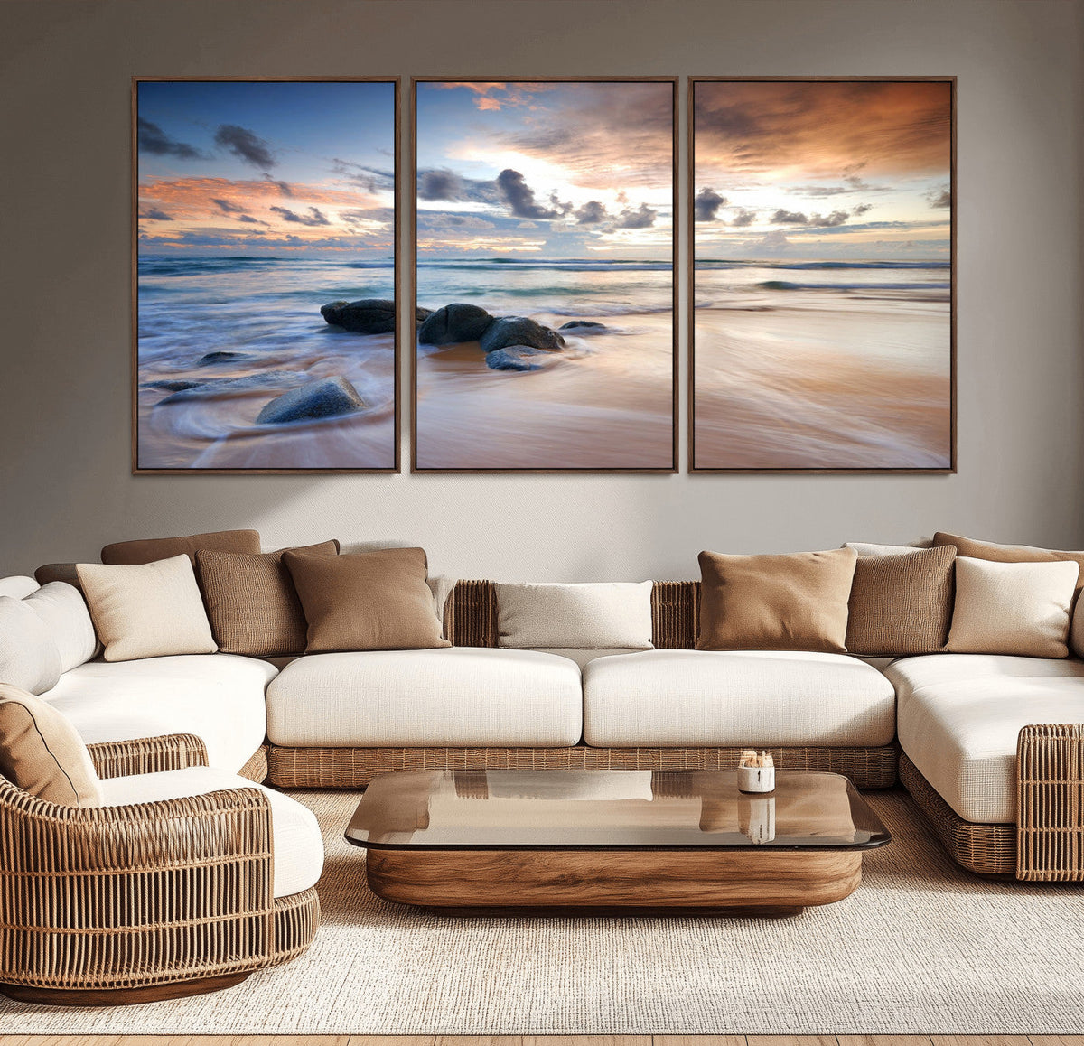 Serene Weather On The Beach Wall Art Canvas Print