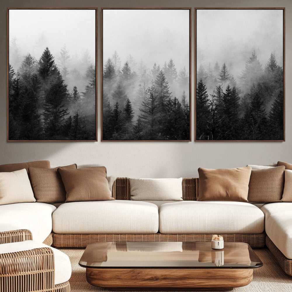 Fogy Forest Canvas Wall Art Print - Mountain Wall Art with