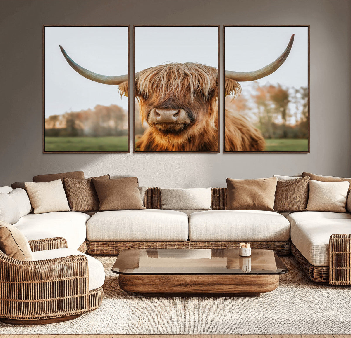 Highland Cow Animal Scottish Cattle Art Print Farmhouse Wall