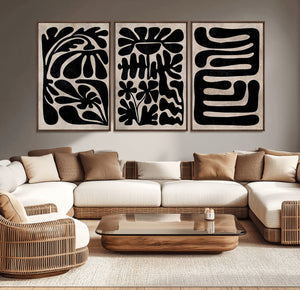 Canvas Print Wall Art Abstract Art Boho, Framed Boho Art