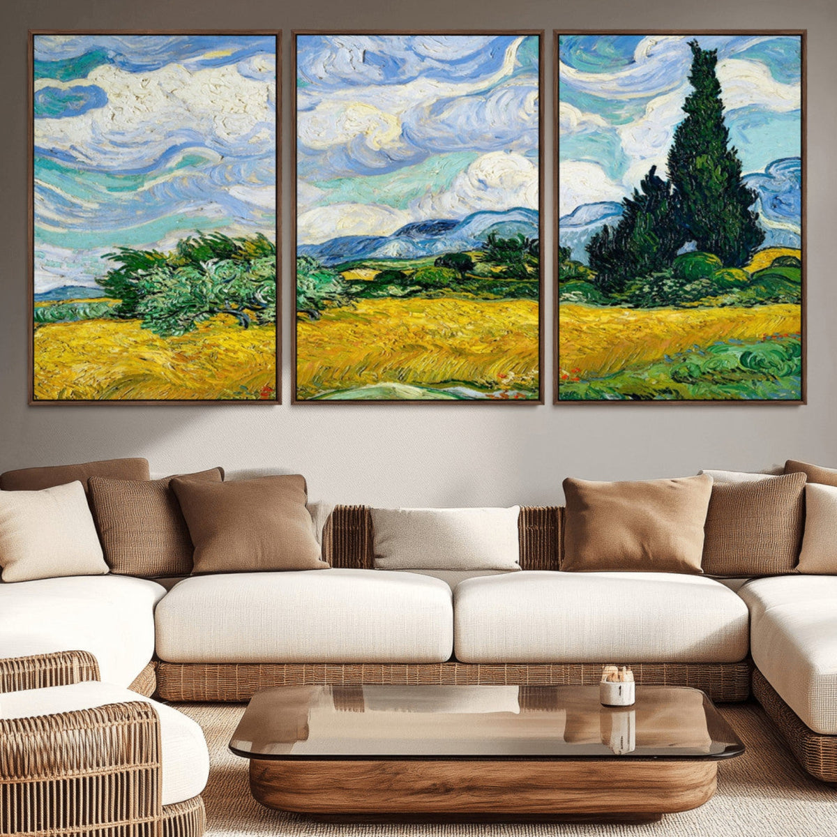 Wheatfield With Cypresses By Van Gogh Painting Wall Art