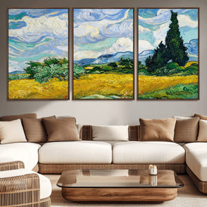 Wheatfield With Cypresses By Van Gogh Painting Wall Art