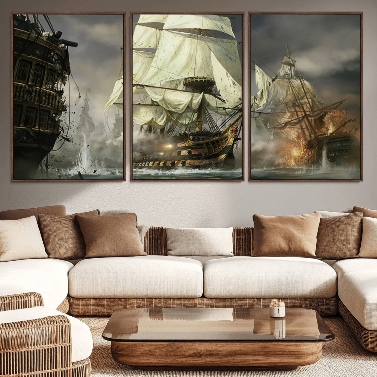 Pirate Ship War Wall Art Canvas Print