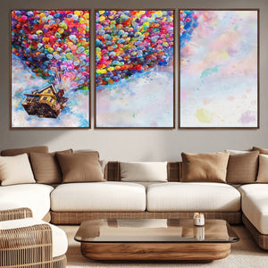 Don't Look Up Movie Canvas Wall Art - Vibrant Floating House