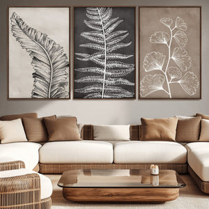 Minimalist Botanical Wall Art Canvas Print, Framed and Ready