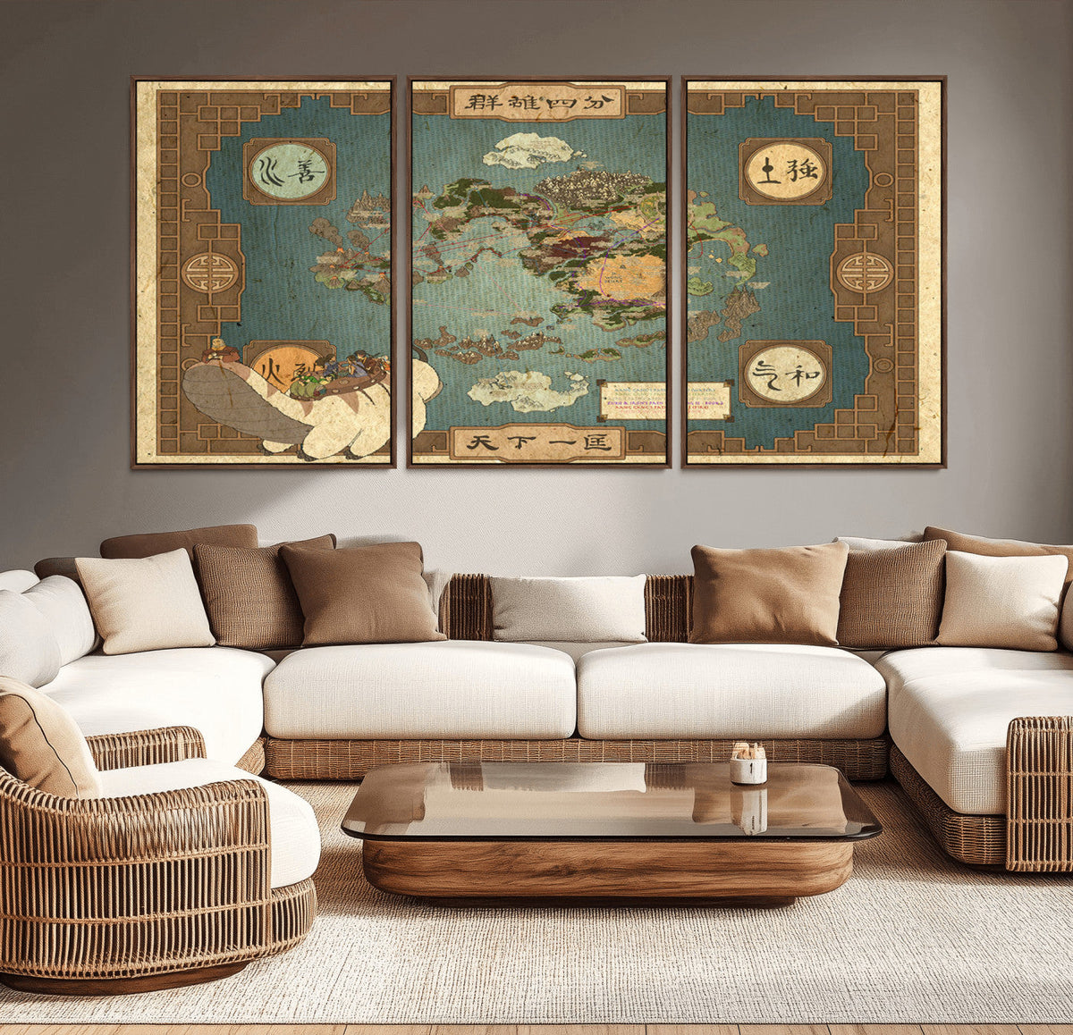 Avatar Wall Art: The Last Airbender Vintage Map - Wall Art