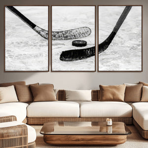 Winter Ice Hockey Sport Canvas Wall Art Print - Hockey Wall