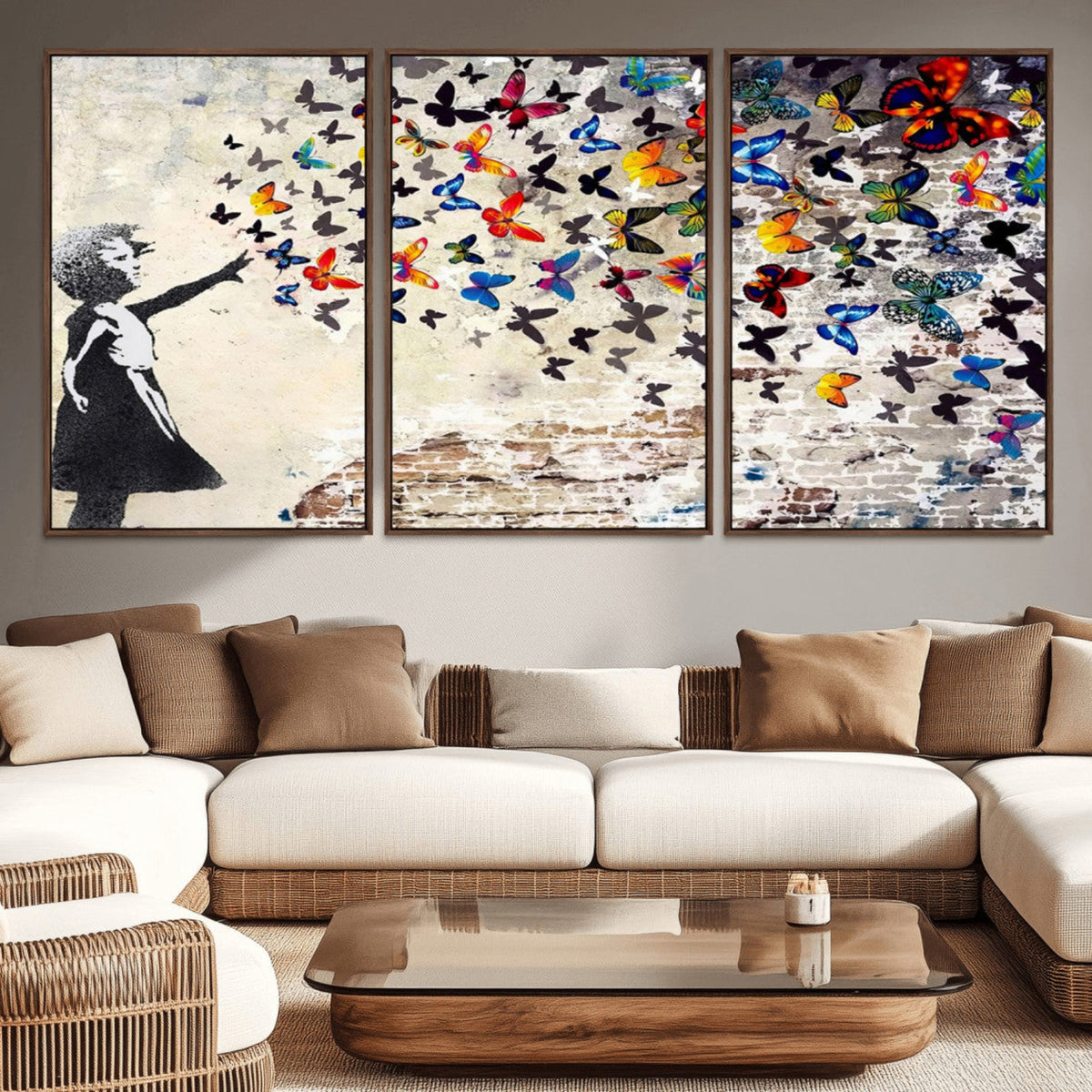 Banksy Graffiti Wall Art Canvas Print: Girl Releasing