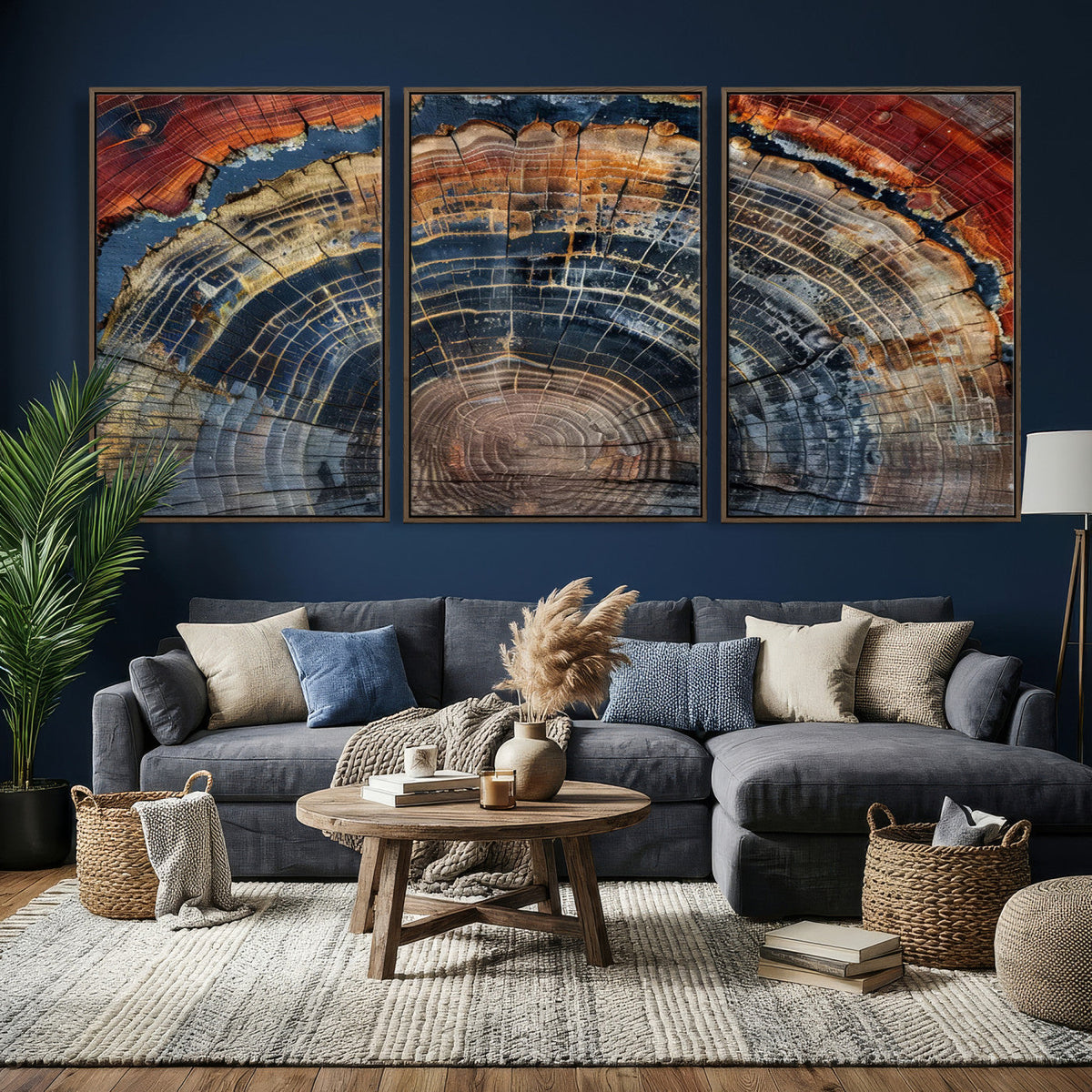 Abstract Tree Ring Wall Art Canvas Print