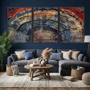 Abstract Tree Ring Wall Art Canvas Print
