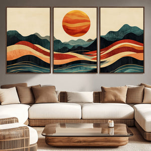 Mountain Triptych Wall Art Canvas Print – Western Nature