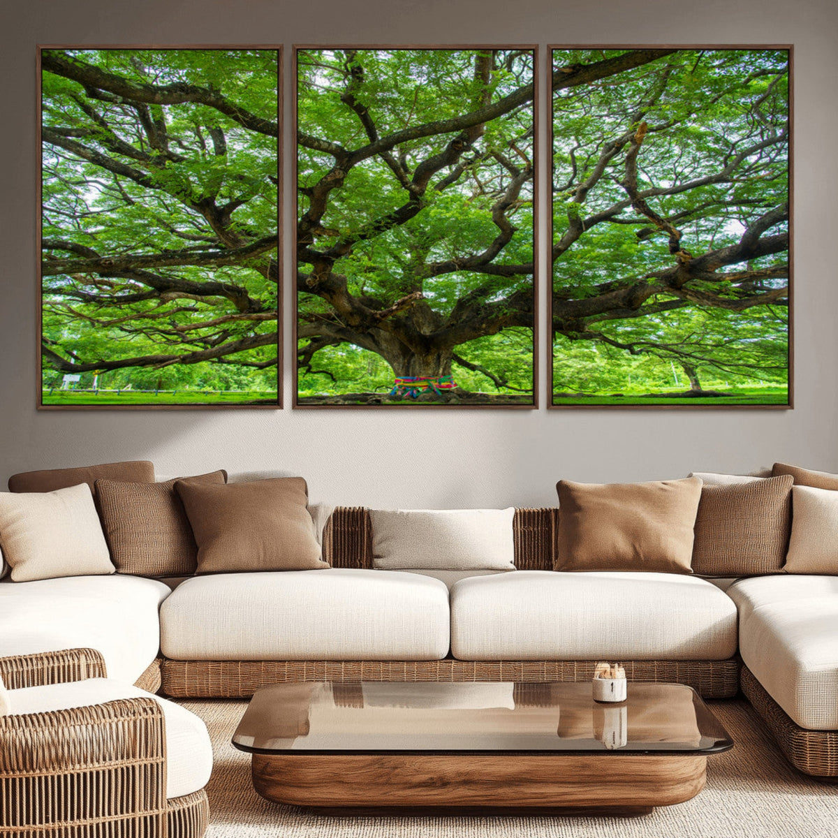Oak Tree Wall Art Print, Forest Canvas Wall Art for Home and
