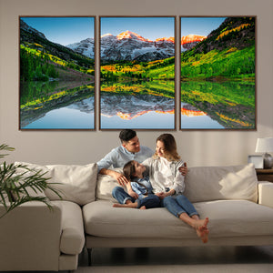 Majestic Snow-Capped Peaks Wall Art Canvas Print, Vibrant