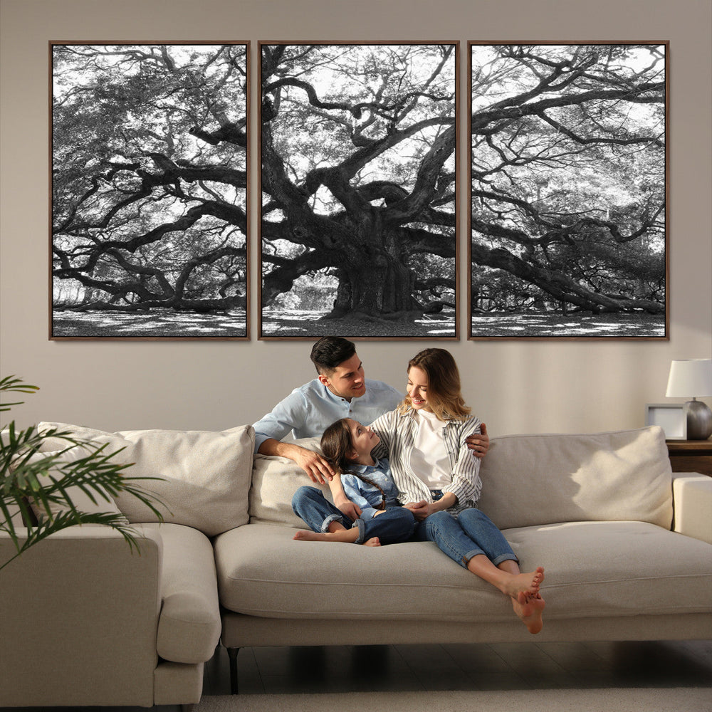 Ancient Oak Wall Art Canvas Print, Majestic Twisted Branches