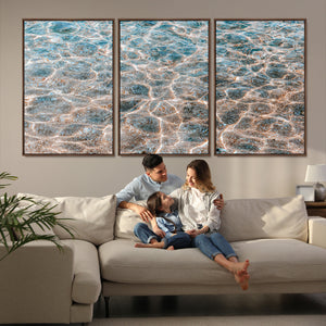 Clear Water Wall Art Canvas Print – Framed Sunlit Ocean